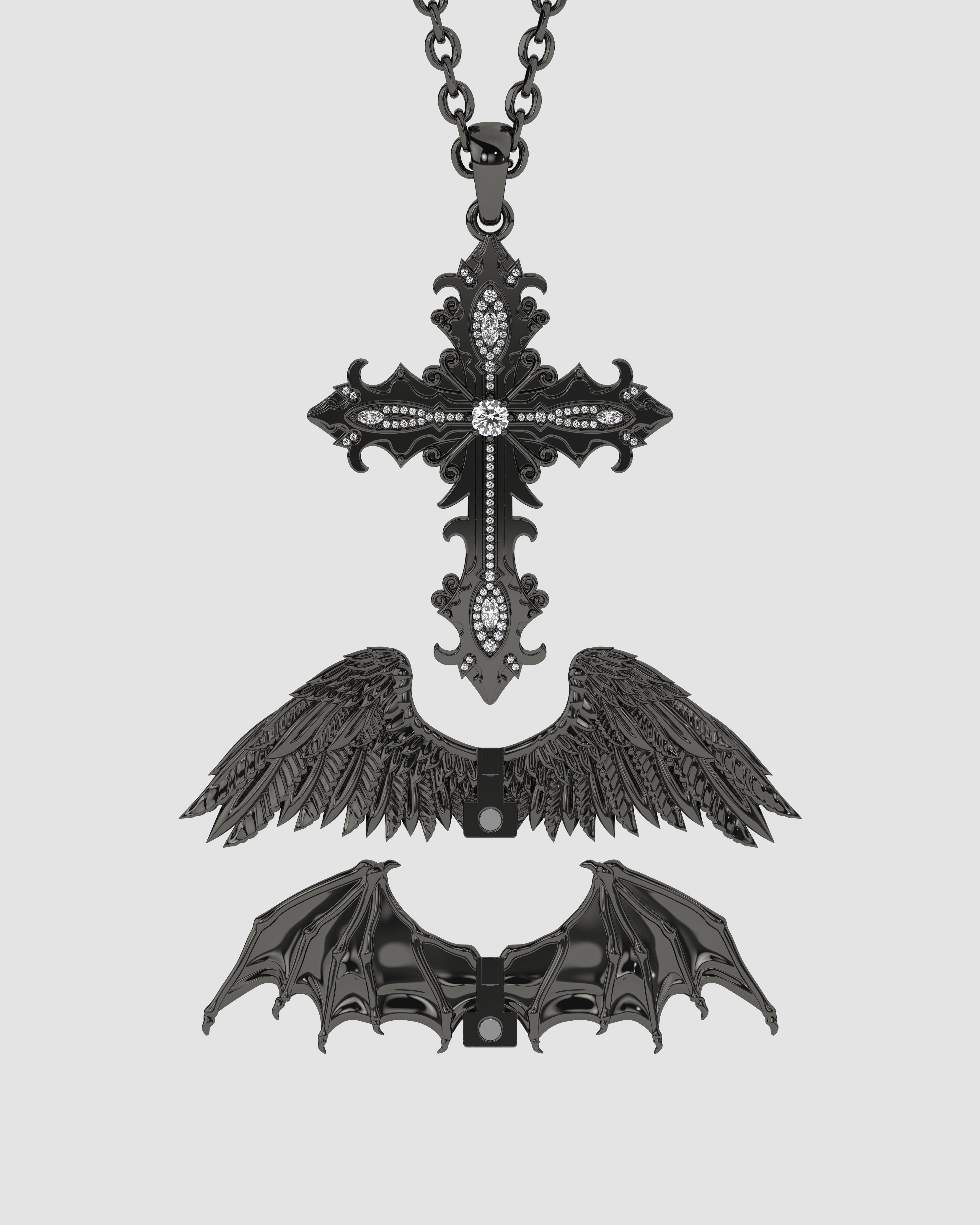 Crossed Faith Pendant Midnight | Zero Heroes®