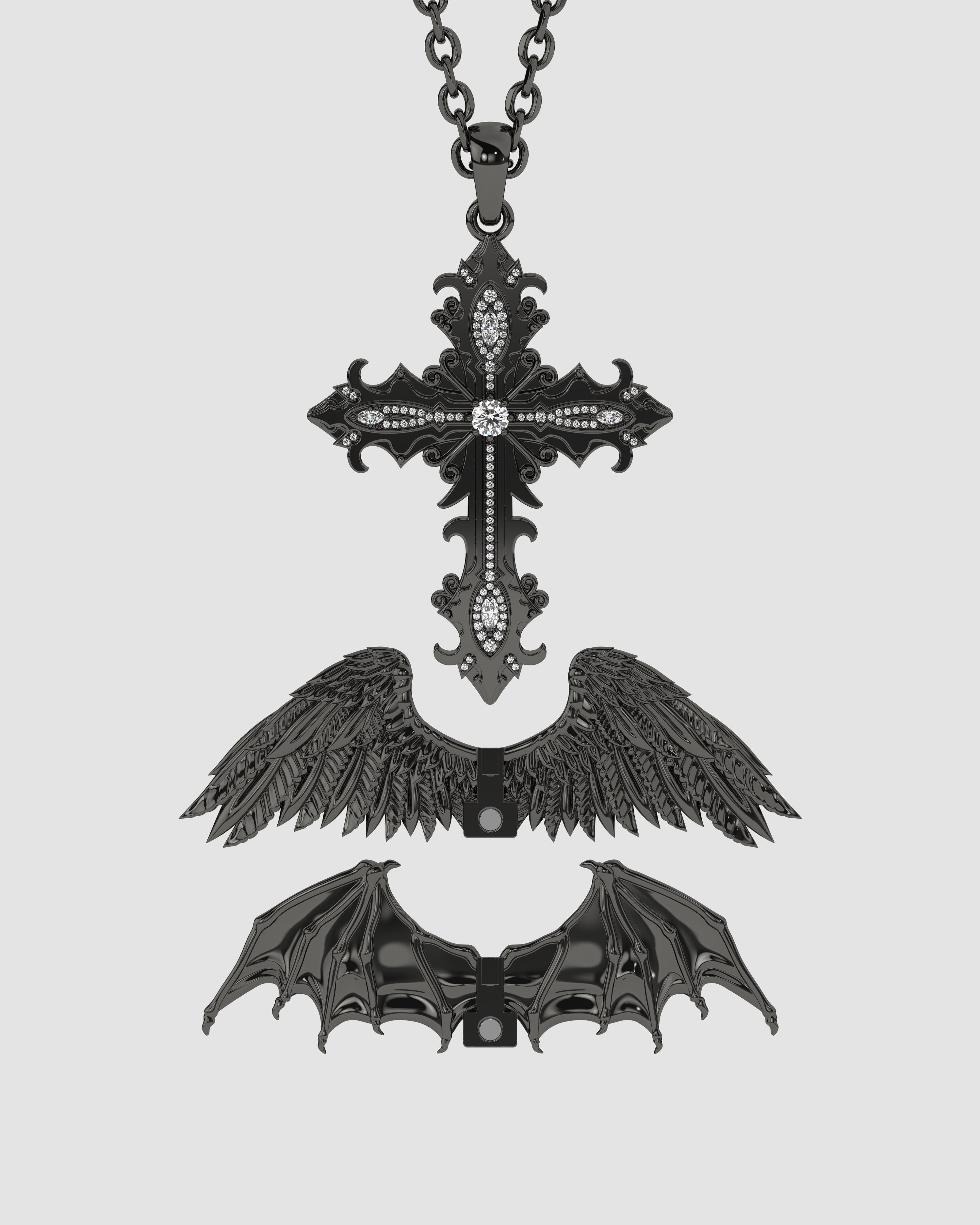 Crossed Faith Pendant Midnight
