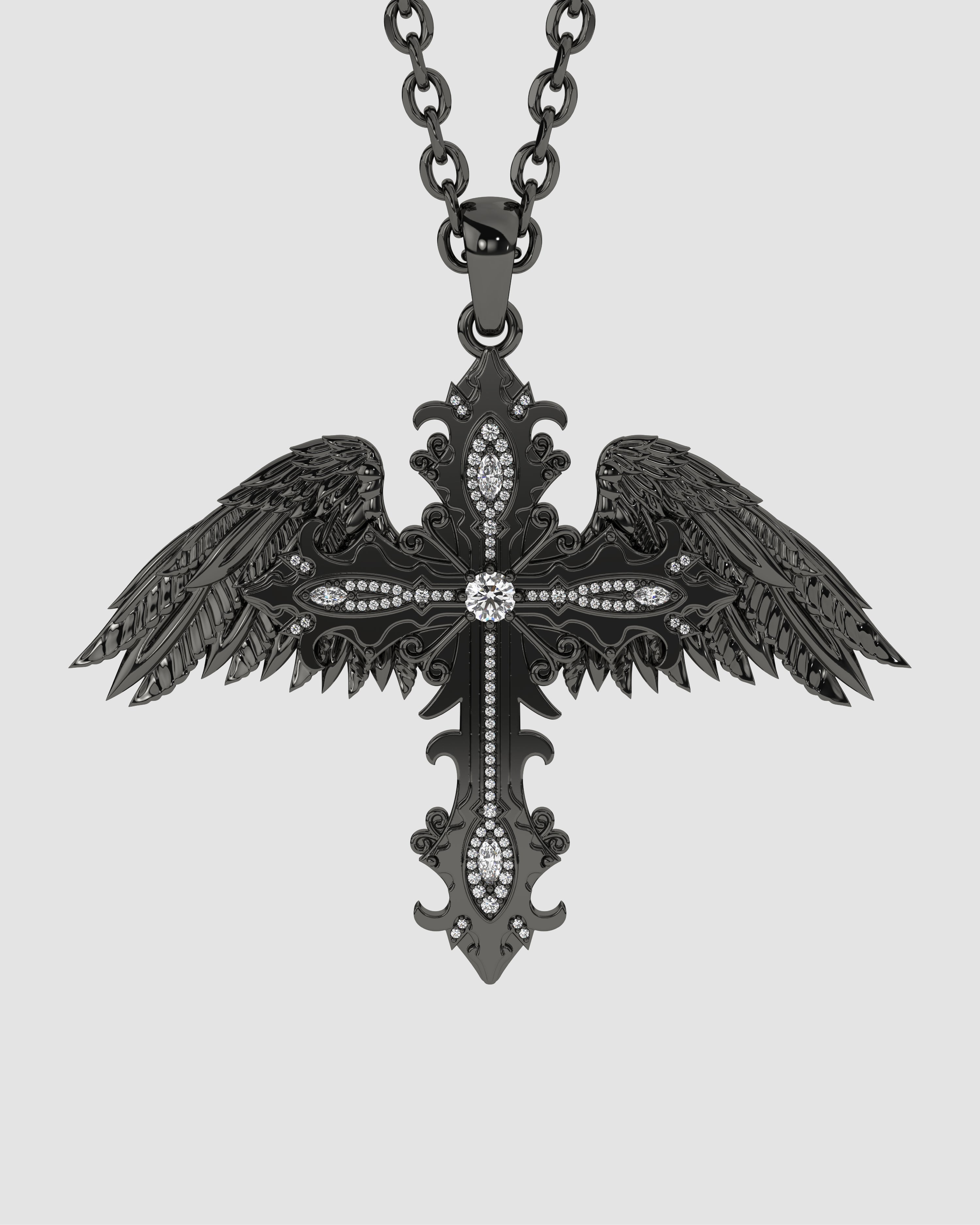 Crossed Faith Pendant Midnight