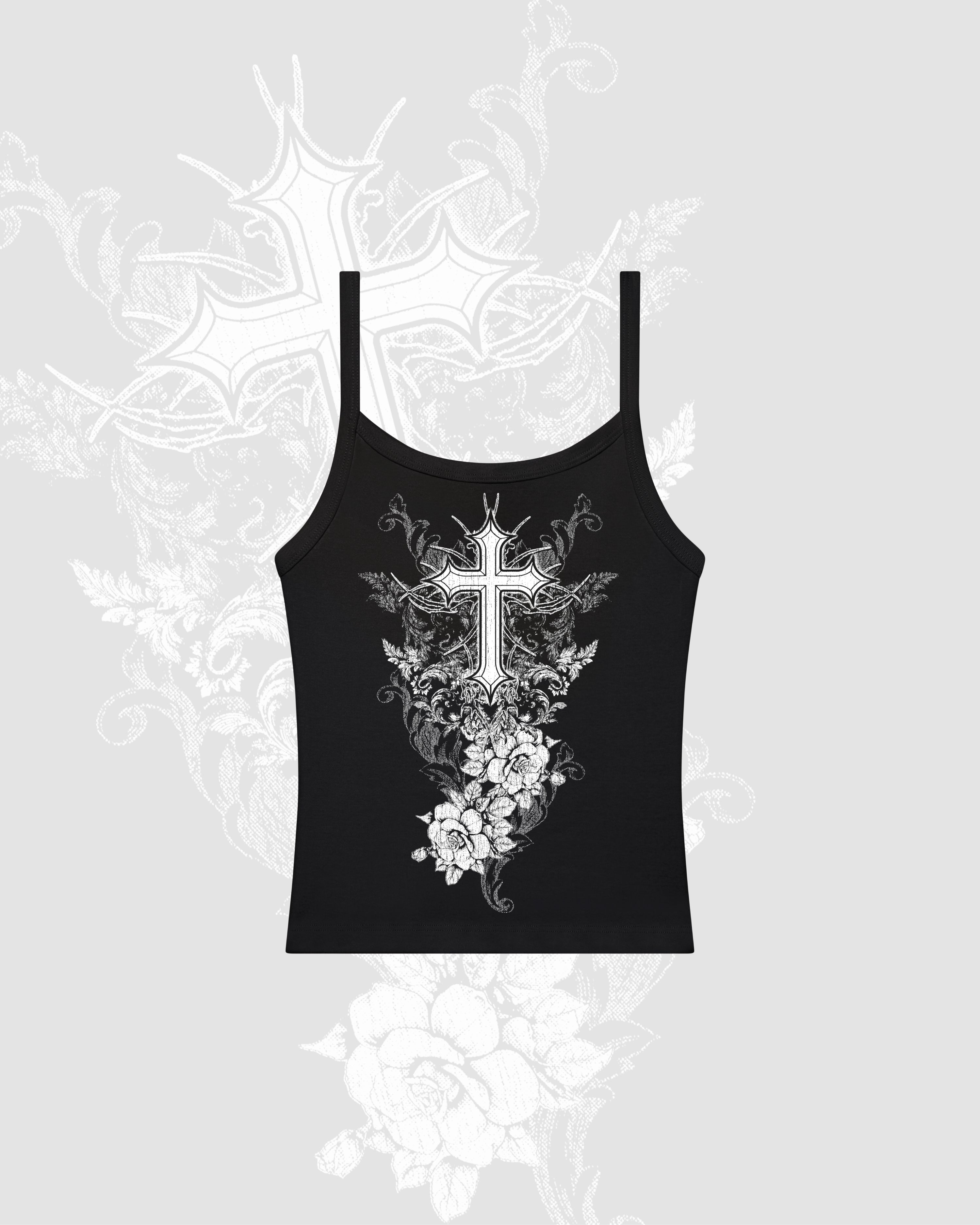 Floral Cross Tank Top