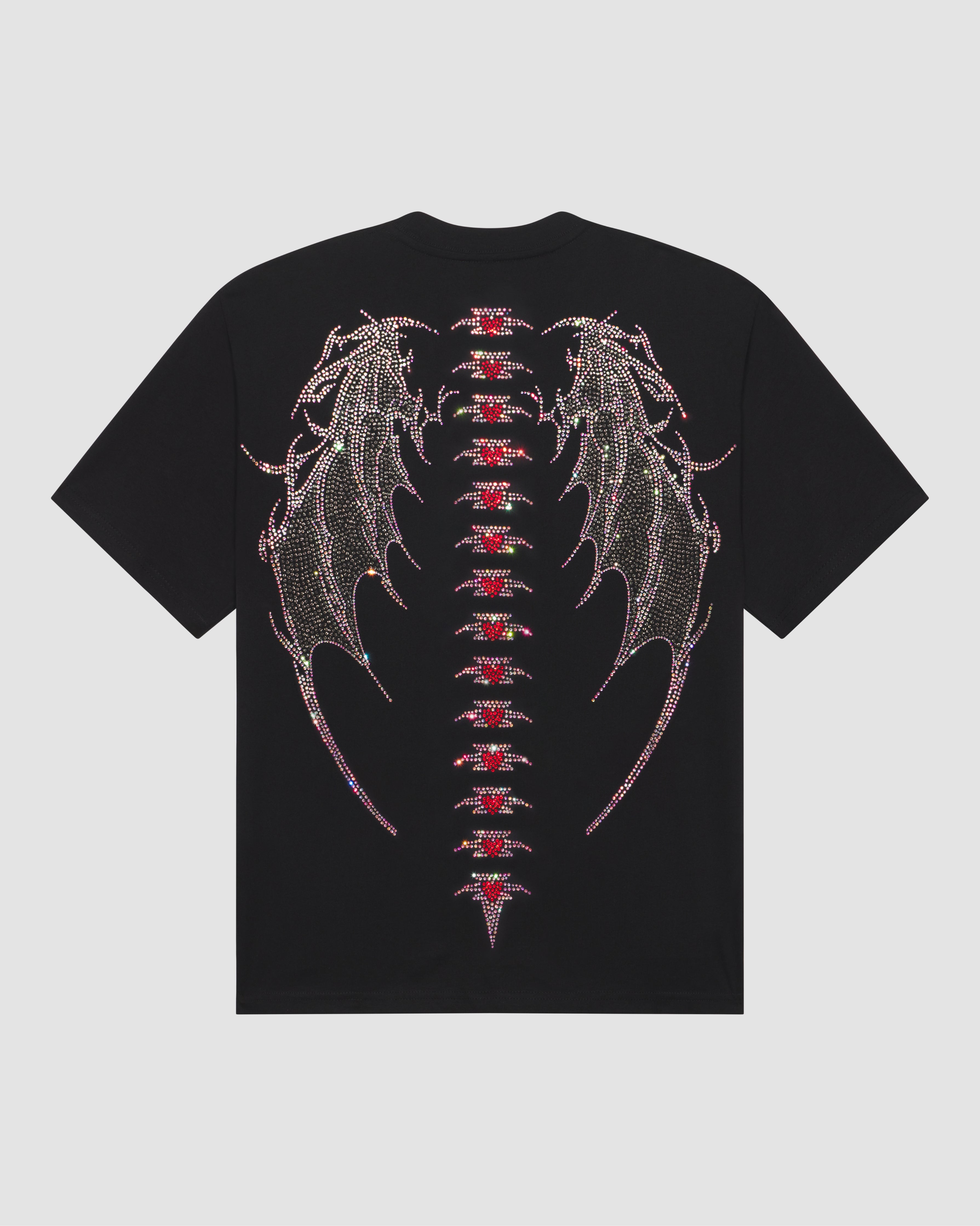 TORNADO MART rhinestone wing design tee
