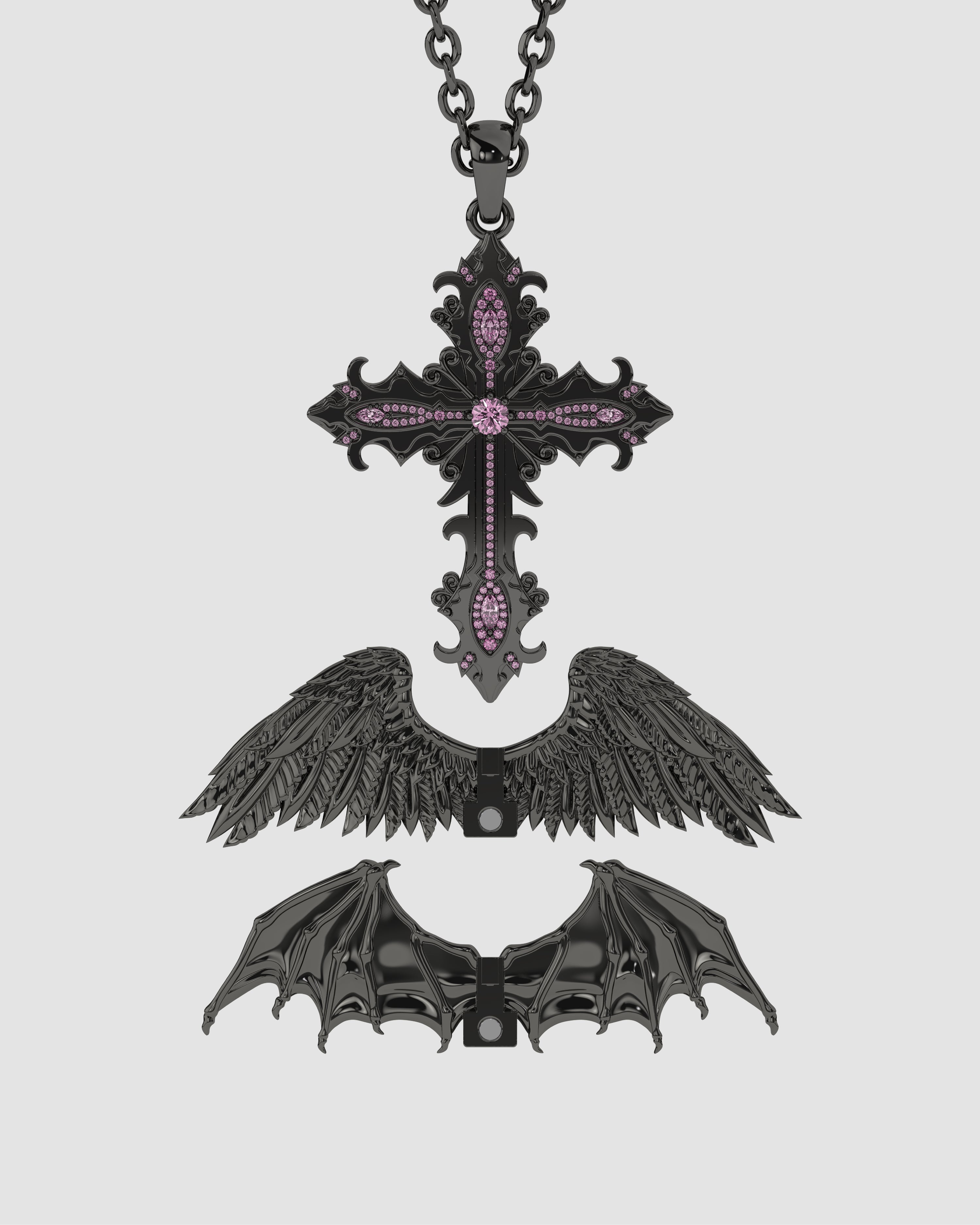 Crossed Faith Pendant Kuro