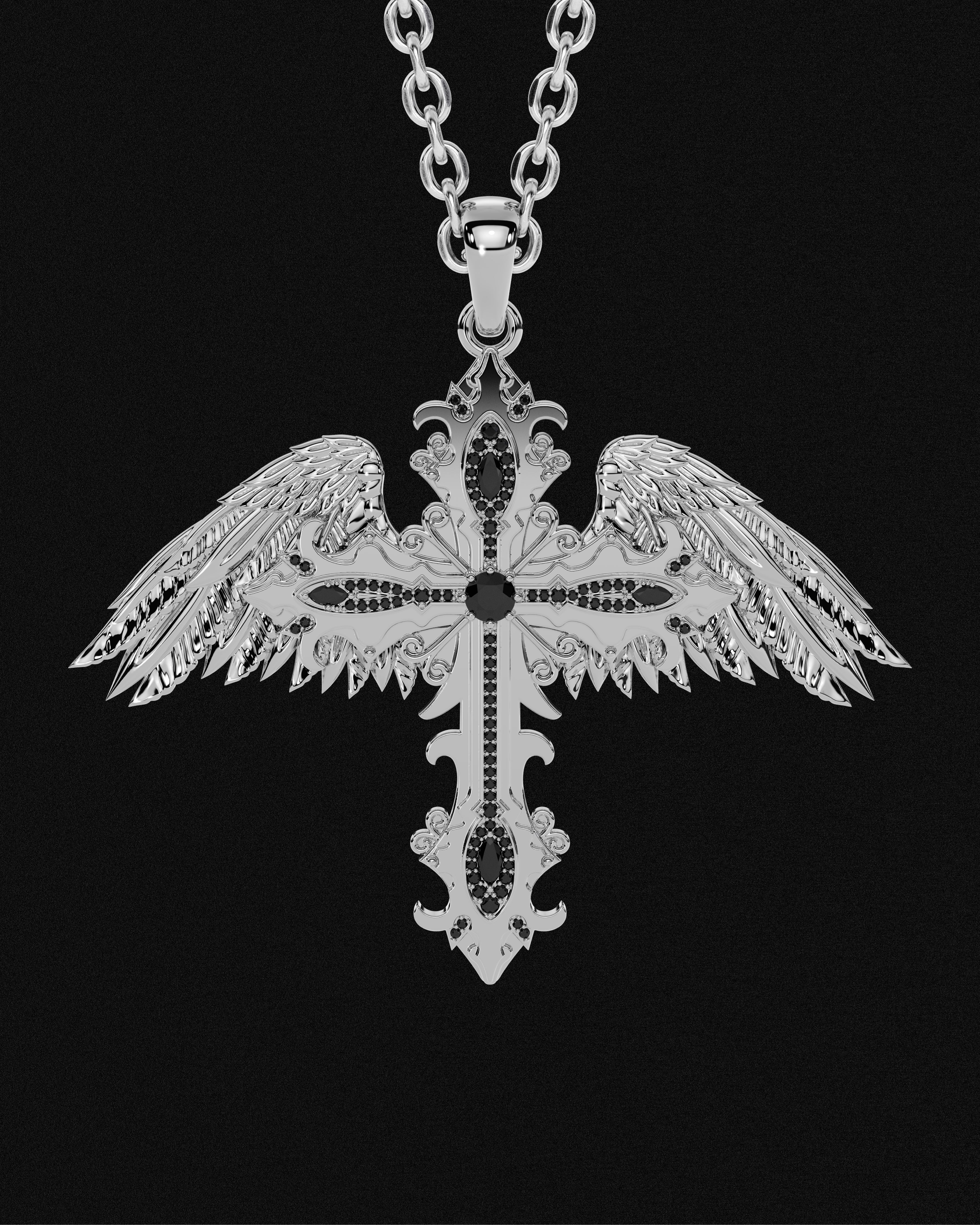 Crossed Faith Pendant Onyx | Zero Heroes®