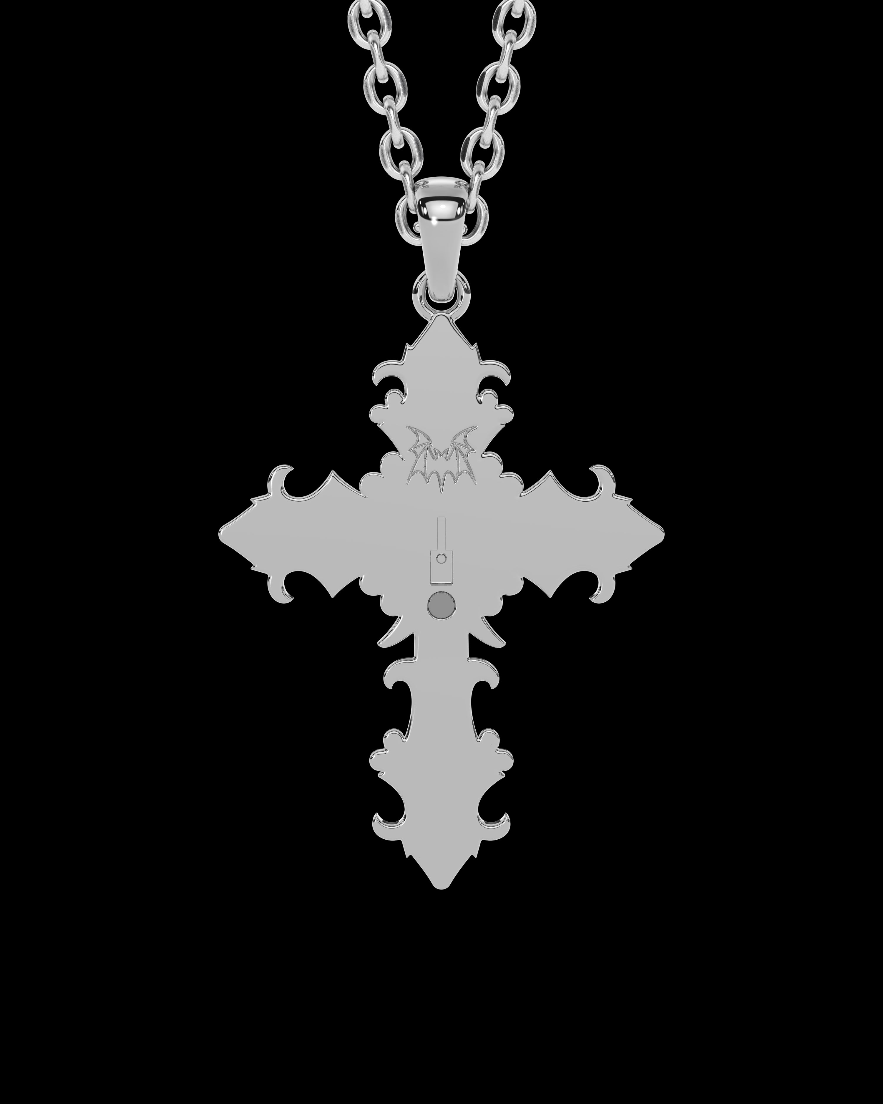 Crossed Faith Pendant Onyx (In Honor of Josh)