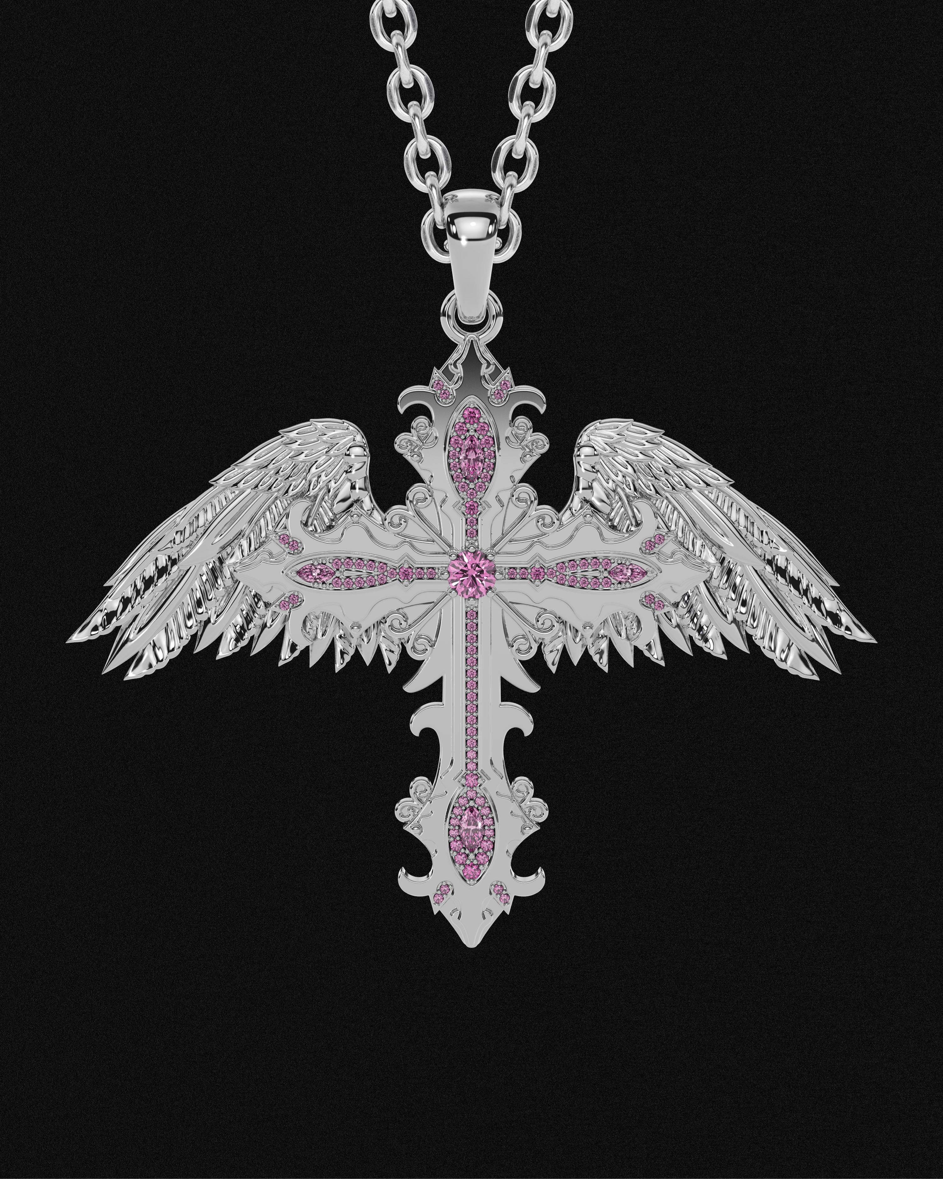 Crossed Faith Pendant Sakura