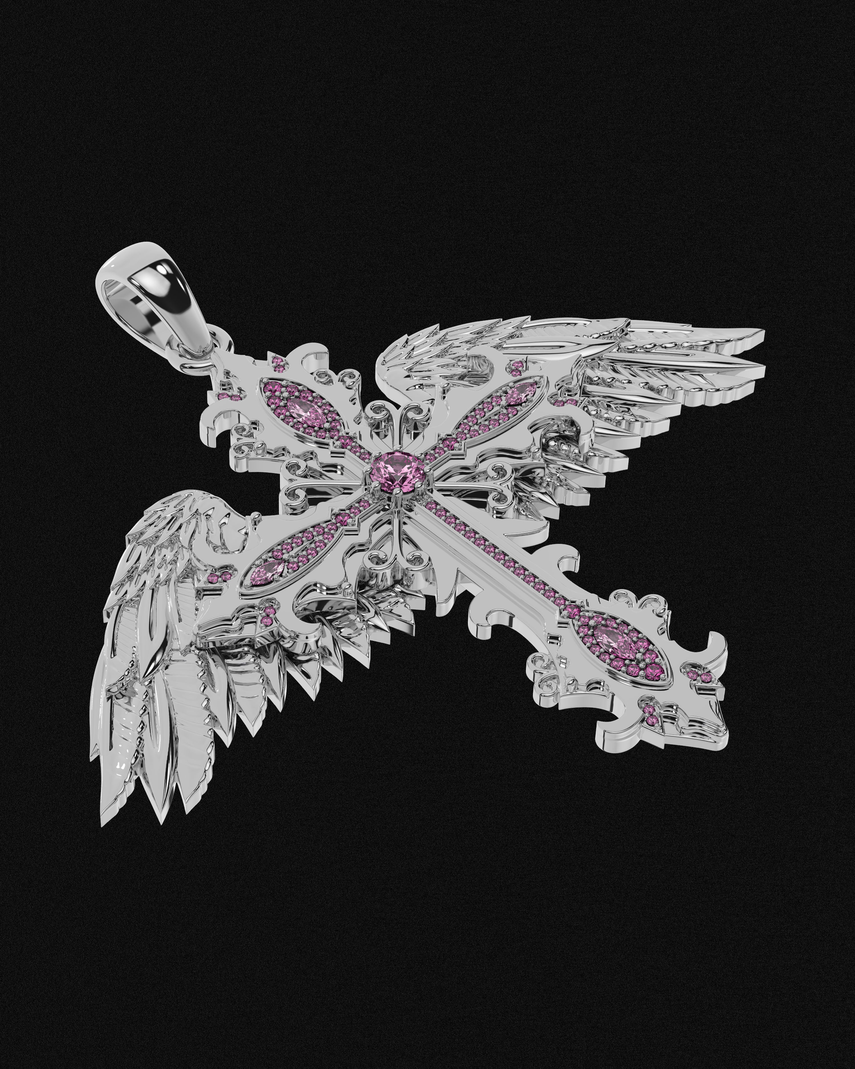 Crossed Faith Pendant Sakura